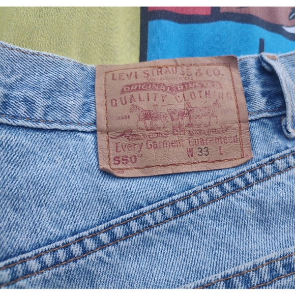 Vintage Levi jean shorts 550 high waisted size 31 distressed mom dad 90s y2k - Picture 9 of 10
